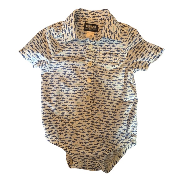 **SOLD** Osh Kosh Boys 12 Month Button Front Romper Bundle 100% Cotton - Picture 7 of 9